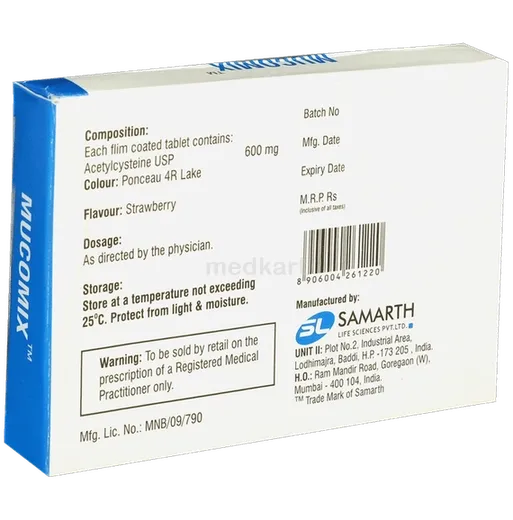 mucomix 600mg tablet 10's